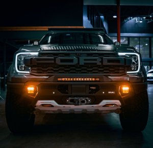 Ford Ranger Raptor Front Bumper - Rival 4x4 - Aluminum w/Winch Mount and Recovery Points - `24-`26